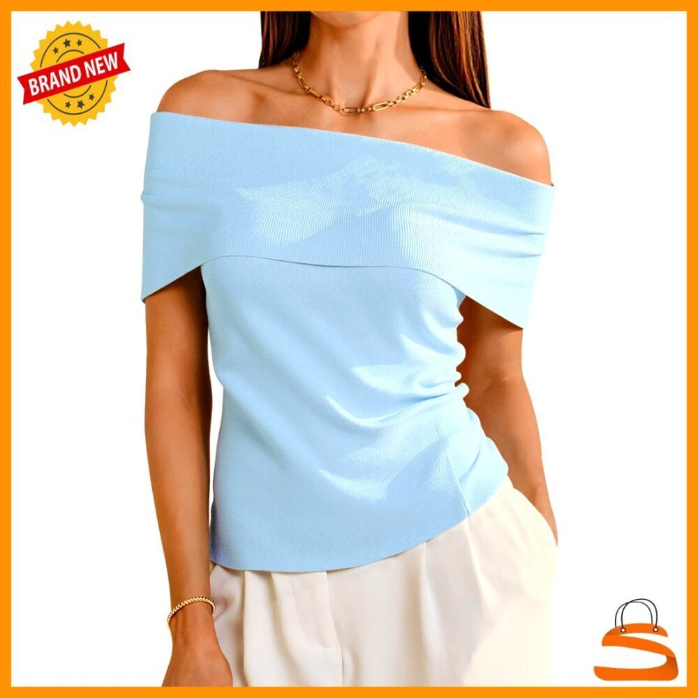Convertible Neckline Off-Shoulder Cowl Top Slim Fit Wool Blend Chic Minimal
